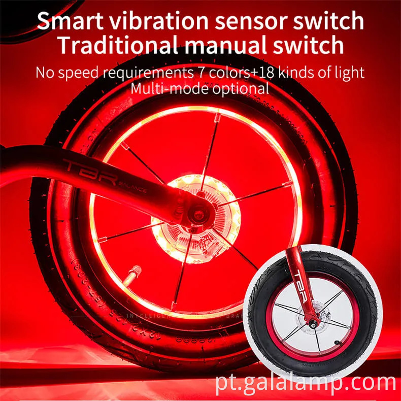 Luzes vibrantes da borda da roda LED para maior visibilidade noturna